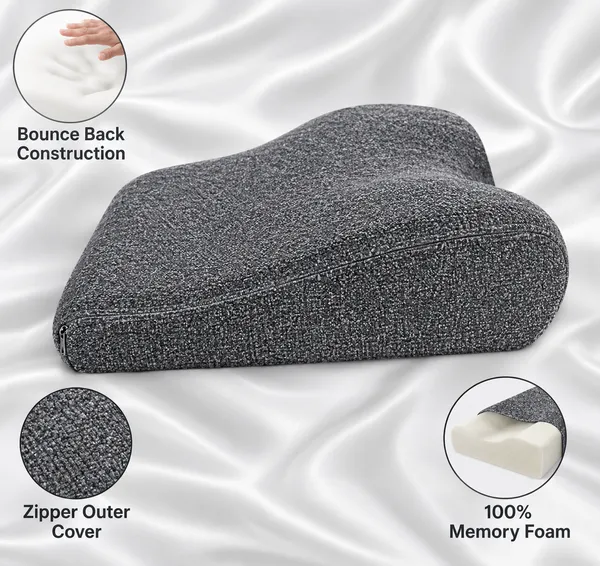 Memory_Foam_Grey_Contoured_Cervical_Neck_Support_Pillow