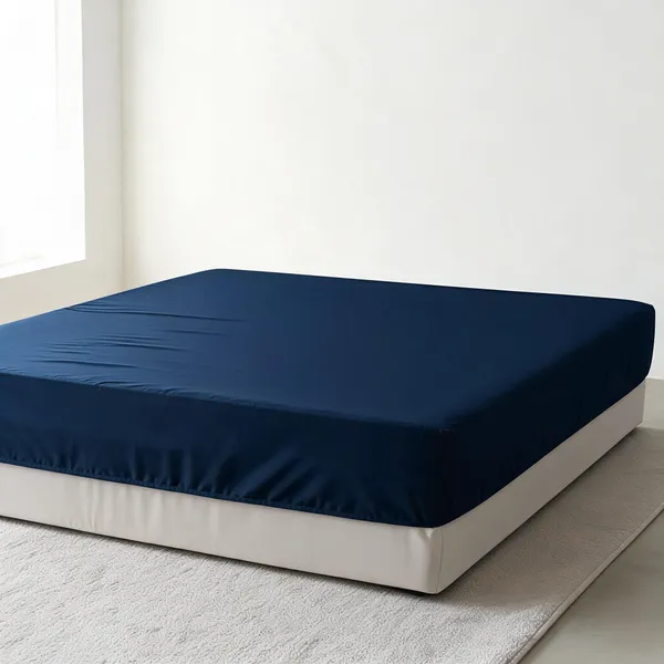 Cotton_Feel_Solid_Navy_Blue_Fitted_Mattress_Protector