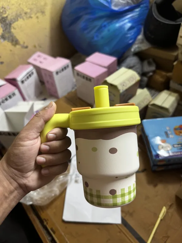 Brown__And__Green_Steel_Tumbler_For_Kids