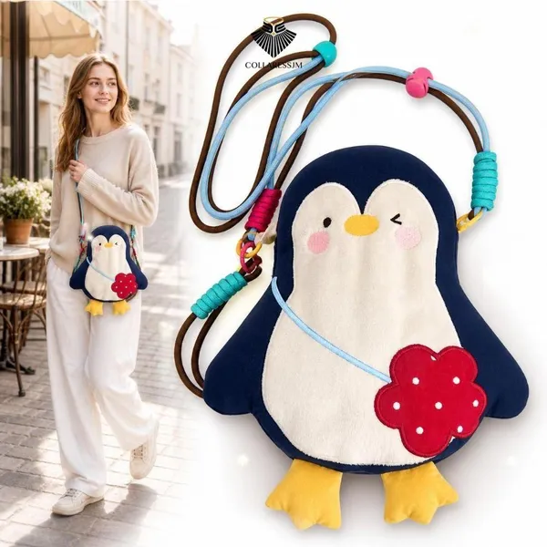 Animal-Shaped_Soft_Crossbody_Bag_Soft_Soft_Crossbody_Bag_with_Adjustable_Cord_Strap_Lightweight_Furry_Animal_Doll_Purse_for_Everyday_Outings,_Travel_Penguin