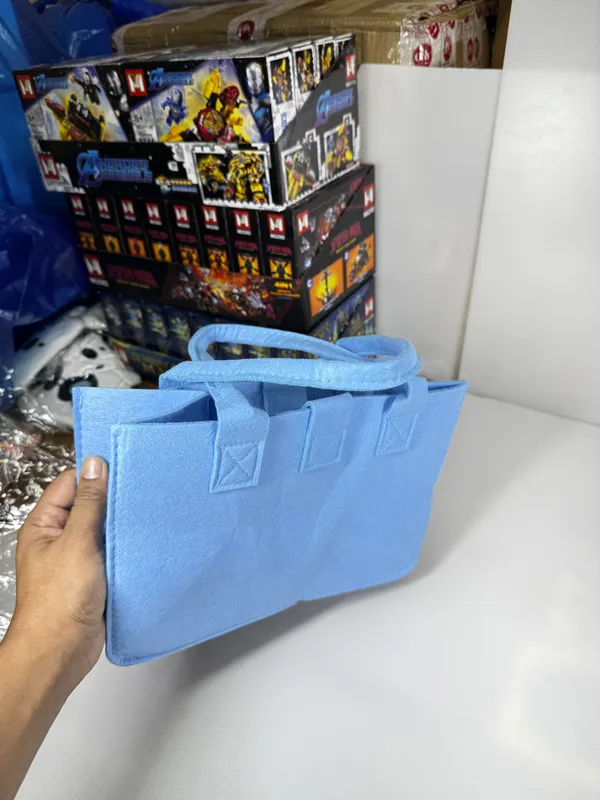 Cute_Felt_Hamper_Gift_Bag_for_Kids_|_Reusable_Tote_Bag_Adorable_Soft_Toy_Charm_&_Pom-Pom_|_Spacious_Gift_Basket_for_Birthday,_Raksha_Bandhan,_Return_Gifts,_Picnic,_Lunch_|_28x18_x15_cm_Blue