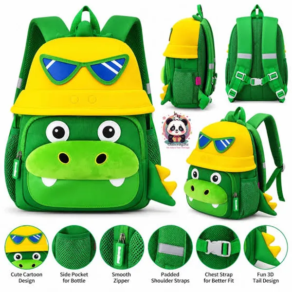 Green_Soft_Diving_Material_Backpack_For_Kids