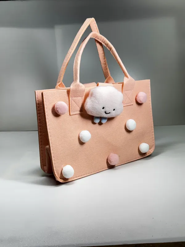 Cute_Felt_Hamper_Gift_Bag_for_Kids_|_Reusable_Tote_Bag_Adorable_Soft_Toy_Charm_&_Pom-Pom_|_Spacious_Gift_Basket_for_Birthday,_Raksha_Bandhan,_Return_Gifts,_Picnic,_Lunch_|_28x18_x15_cm_Peach