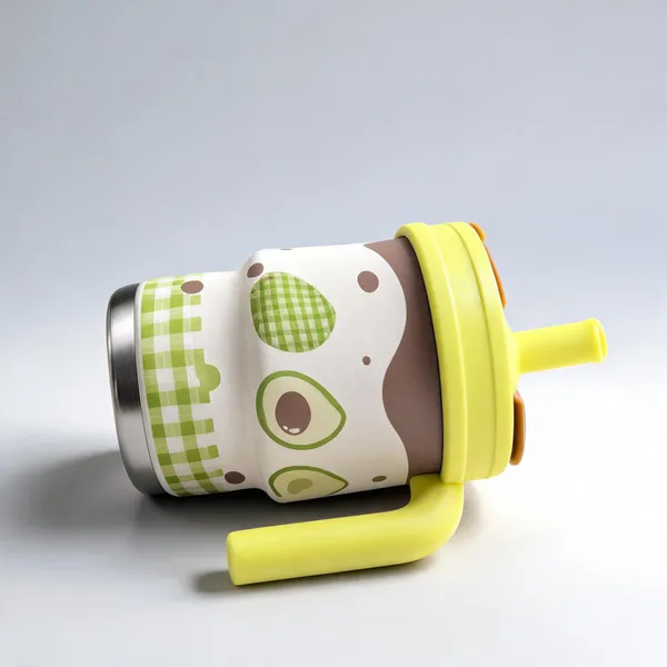 Brown__And__Green_Steel_Tumbler_For_Kids