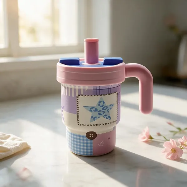 Cartoon_Mini_Tumbler_–_700ml_Stainless_Steel_Double-Walled_Travel_Mug_–_Leak-Proof,_BPA-Free_with_Straw_–_Perfect_for_School_&_Outdoor_Use_Pink__And__Blue_Steel_Tumbler_For_Kids