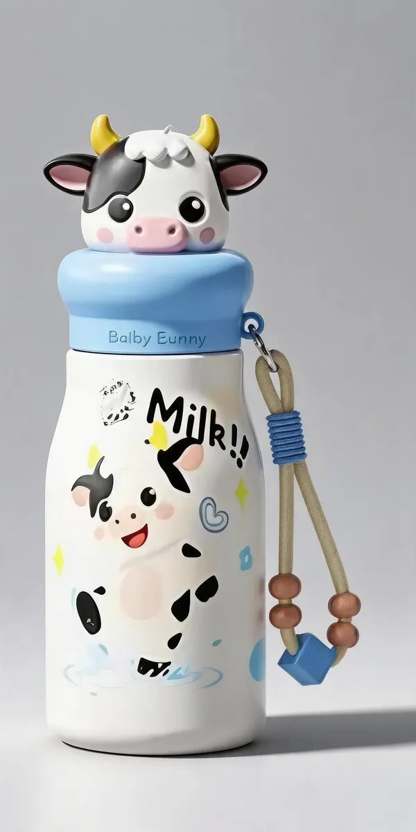 White__And__Blue_Steel_Kids_Water_Bottle_For_Kids
