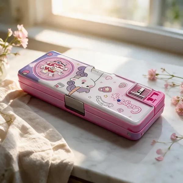Pink_Plastic_Pencil_Box_Build_in_Sharpener_For_Kids