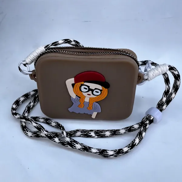 Brown_Silicone_Sling_Bag_For_Kids