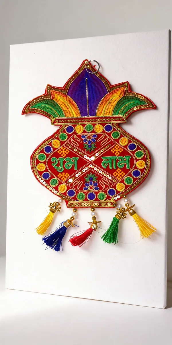 Velvet_Festive_Shubh_Labh_Kalash_Embroidered_Wall_Hanging