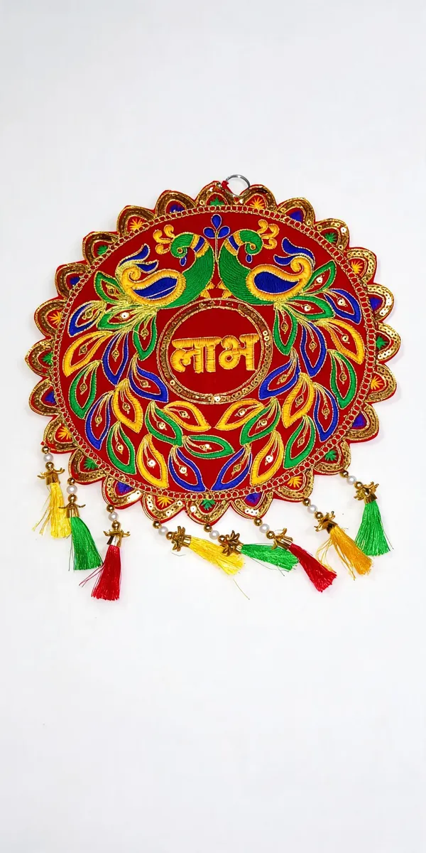 Velvet_Traditional_Peacock_Shubh_Wall_Hanging