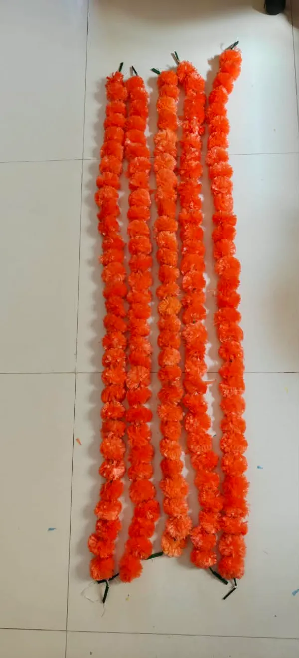 Artificial_Orange_Marigold_Flower_Garland_Set