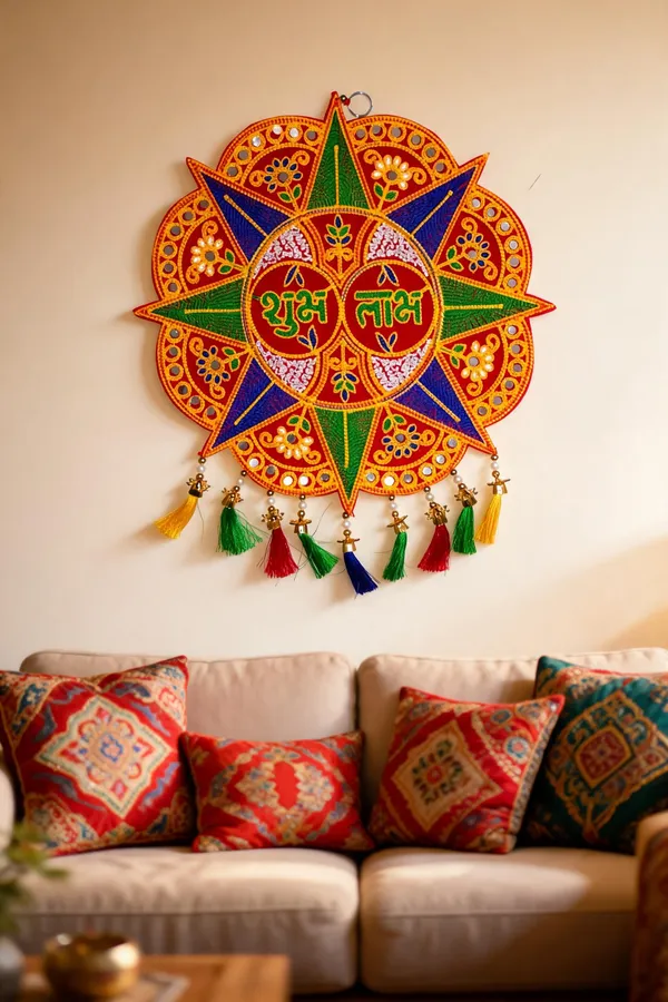 Velvet_Festive_Radial_Floral_Shubh_Labh_Wall_Hanging