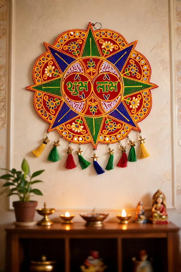 Velvet_Festive_Radial_Floral_Shubh_Labh_Wall_Hanging