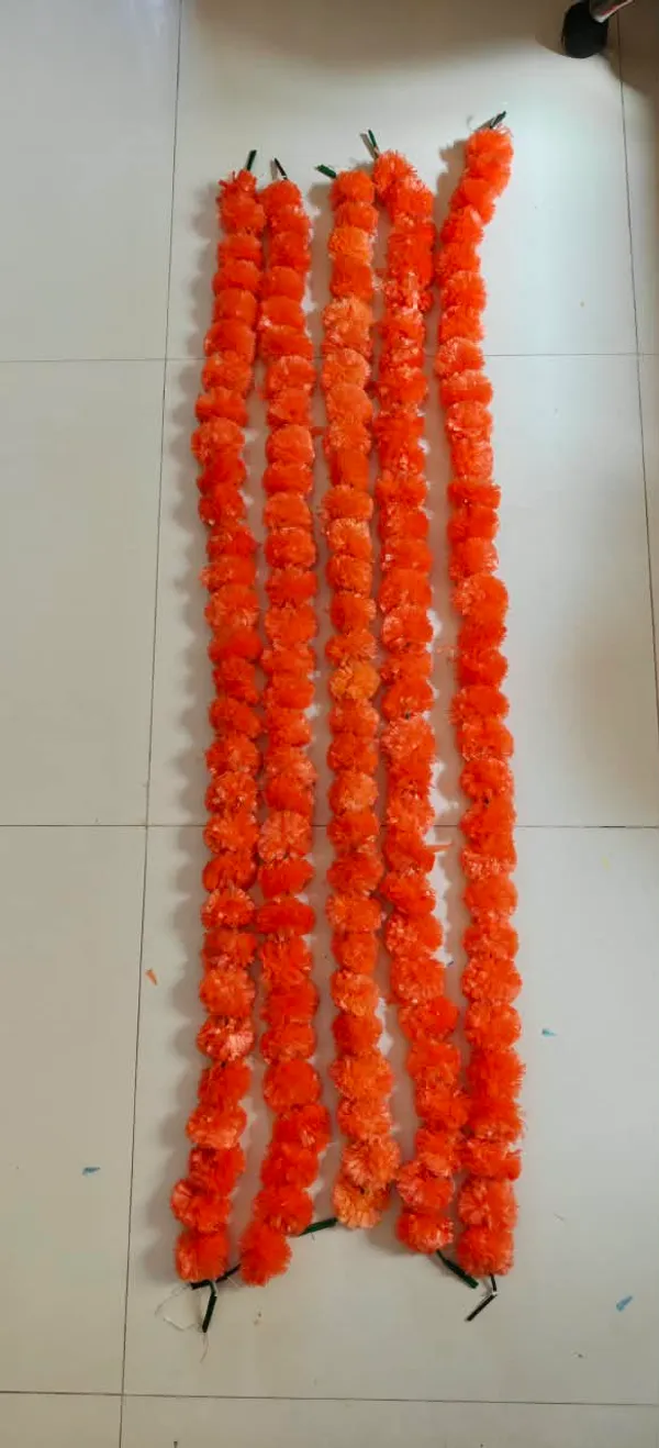 Artificial_Orange_Marigold_Flower_Garland_Set
