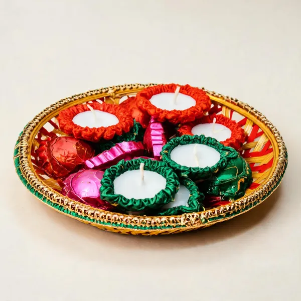 Clay_Festive_Multicolour_Decorative_Diya_Thali_Set