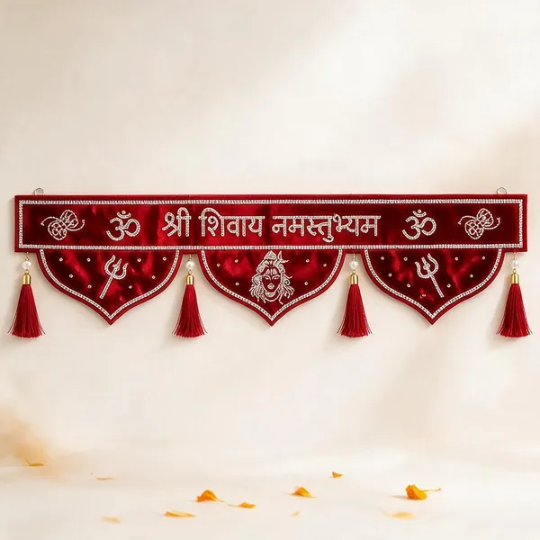 Velvet_Religious_Shiva_Motif_Embellished_Door_Toran