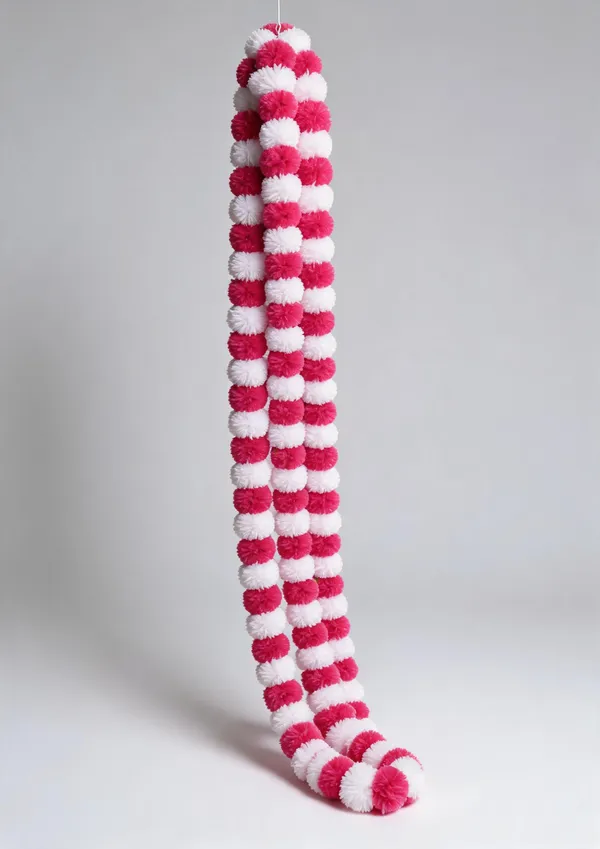 Fabric_Festive_Pom_Pom_Pink_White_Decorative_Garland