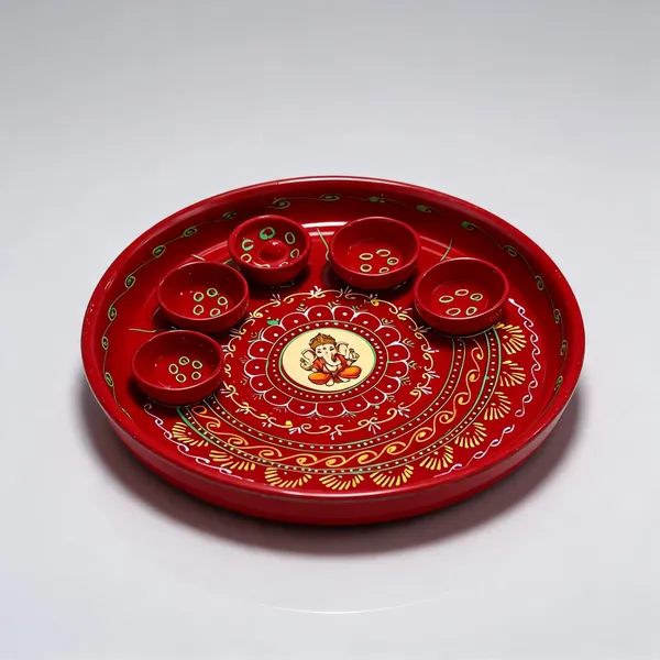 Steel_Festive_Ganesha_Floral_Pooja_Thali