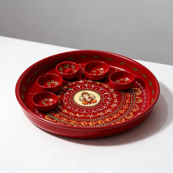 Steel_Festive_Ganesha_Floral_Pooja_Thali