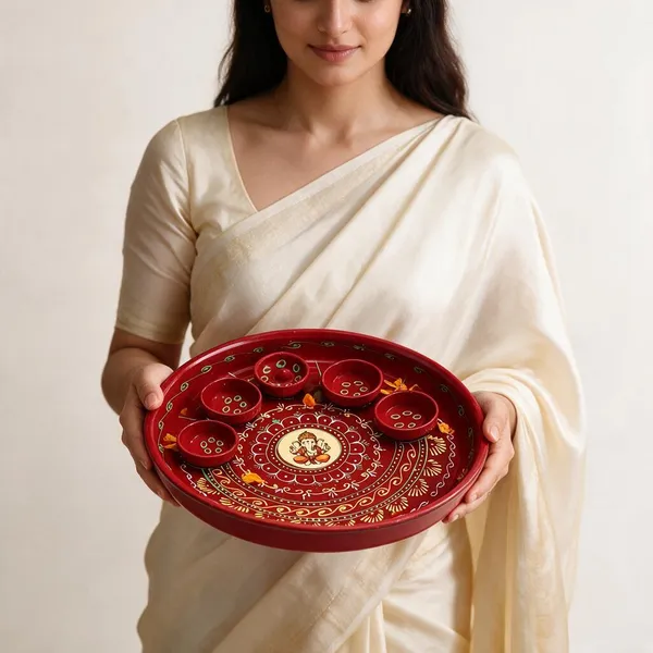 Steel_Festive_Ganesha_Floral_Pooja_Thali