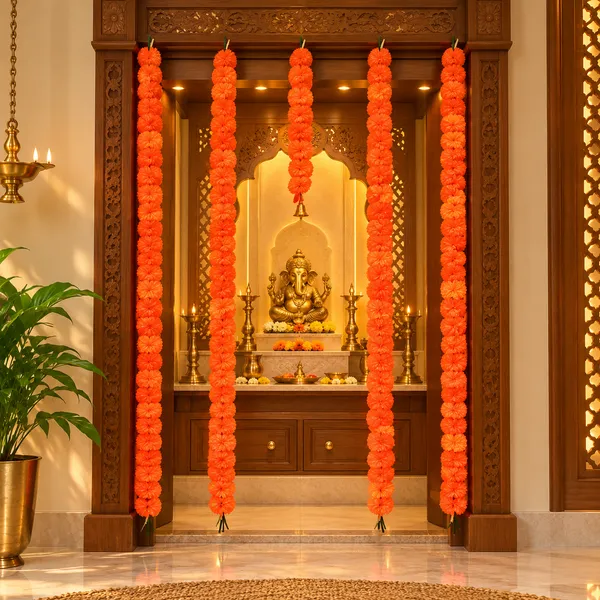 Artificial_Orange_Marigold_Flower_Garland_Set