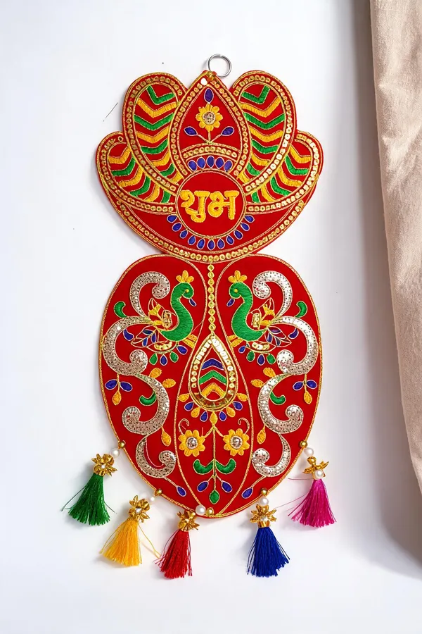 Velvet_Traditional_Peacock_Ganesh_Wall_Hanging