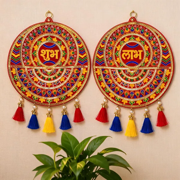 Velvet_Festive_Shubh_Labh_Embroidered_Wall_Hanging_Set