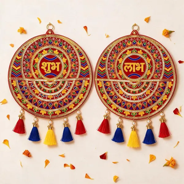 Velvet_Festive_Shubh_Labh_Embroidered_Wall_Hanging_Set