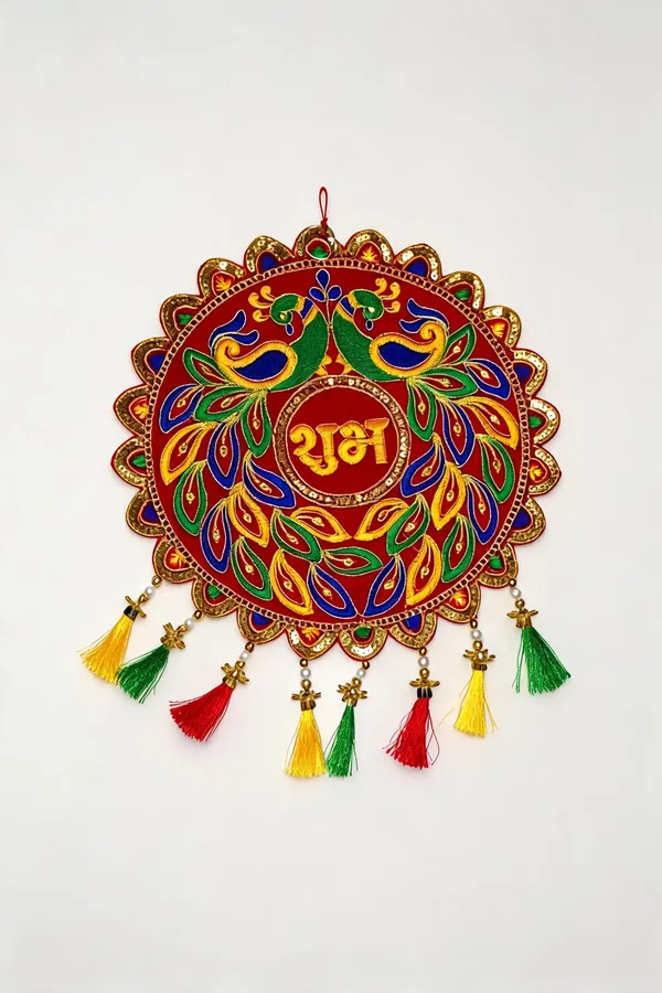 Velvet_Festive_Peacock_Floral_Shubh_Decorative_Wall_Hanging