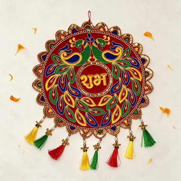 Velvet_Festive_Peacock_Floral_Shubh_Decorative_Wall_Hanging