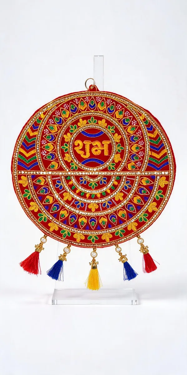 Velvet_Traditional_Circular_Shubh_Wall_Hanging