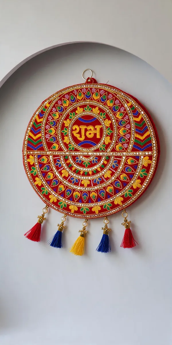 Velvet_Traditional_Circular_Shubh_Wall_Hanging