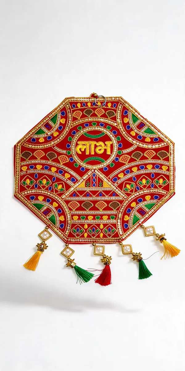 Velvet_Traditional_Octagonal_Shubh_Labh_Wall_Hanging