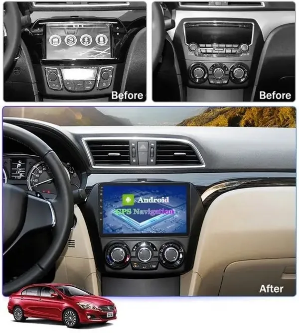 Fire_sound_Ciaz_9inch_Android_player,4G_,AHD1280p_Display_,Ram2/32_2.5d_Gorilla_Glass_Car_Stereo_(Double_Din)