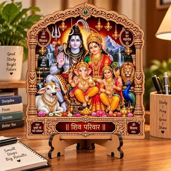 Shiv_Parivar_Mdf_Wooden_Standee