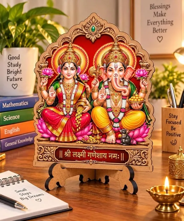 Shri_Lakshmi_Ganesh_Mdf_Wooden_Standee