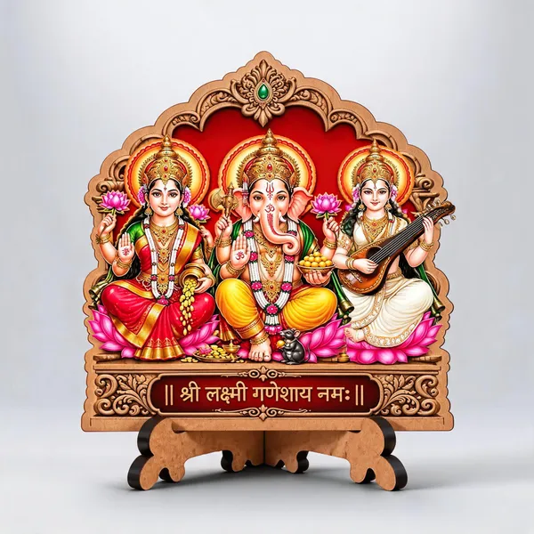 Lakshmi_Ganesh_Saraswati_Mdf_Wooden_Standee