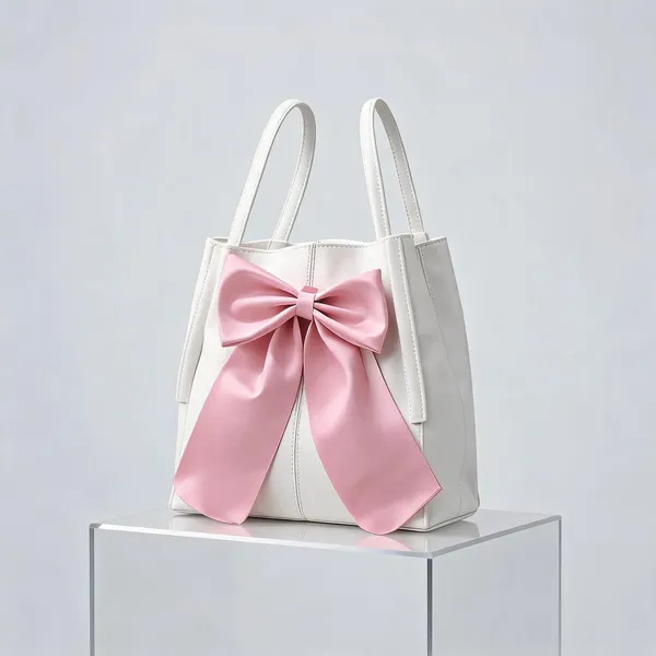Raez_White_And_Pink_Pu_Bow_Detail_Handbag_For_Women