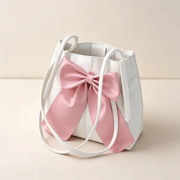 Raez_White_And_Pink_Pu_Bow_Detail_Handbag_For_Women