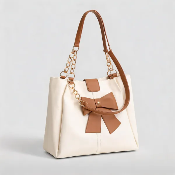 Raez_Cream_And_Brown_Pu_Bow_Detail_Shoulder_Handbag_For_Women