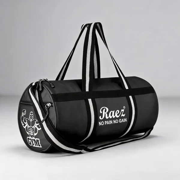 Raez_Black_Pu_Sports_Duffel_Gym_Bag_For_Unisex