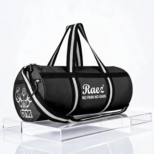 Raez_Black_Pu_Sports_Duffel_Gym_Bag_For_Unisex
