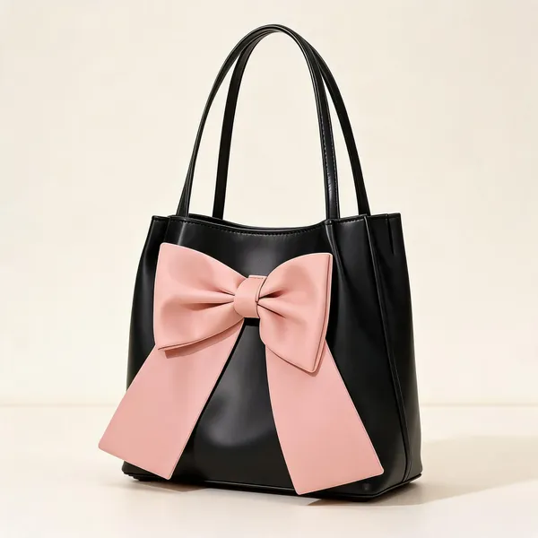 Raez_Black_And_Pink_Pu_Bow_Detail_Handbag_For_Women
