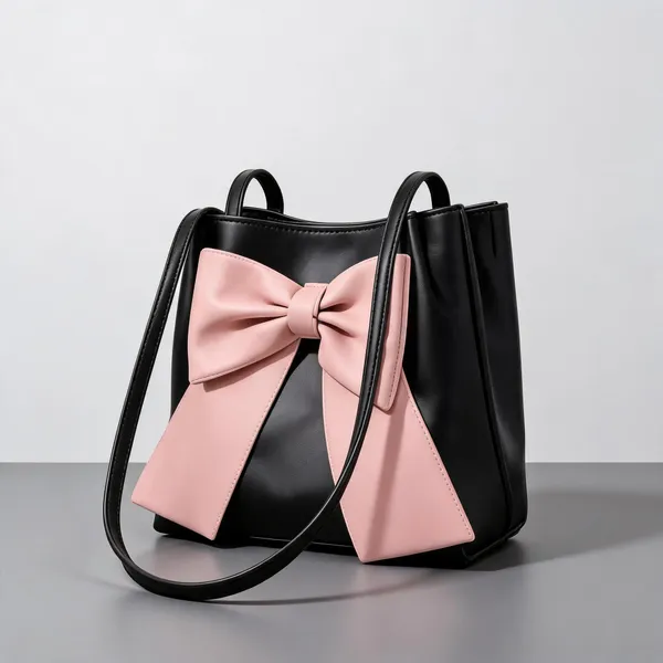 Raez_Black_And_Pink_Pu_Bow_Detail_Handbag_For_Women