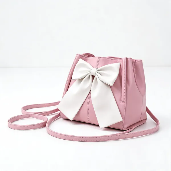 Raez_Baby_Pink_And_White_Pu_Bow_Detail_Handbag_For_Women