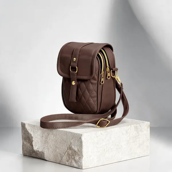 Raez_Brown_Pu_Quilted_Sling_Bag_For_Women