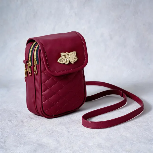 Raez_Maroon_Pu_Quilted_Sling_Bag_For_Women