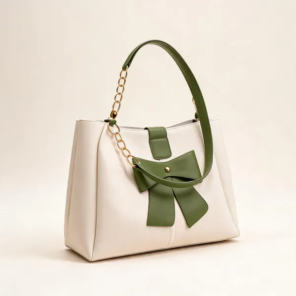 Raez_Cream_And_Green_Pu_Bow_Detail_Shoulder_Handbag_For_Women
