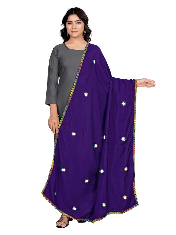 Mirror_Work_Art_Silk_Dupatta_For_Women_With_Lace_Border_Violet