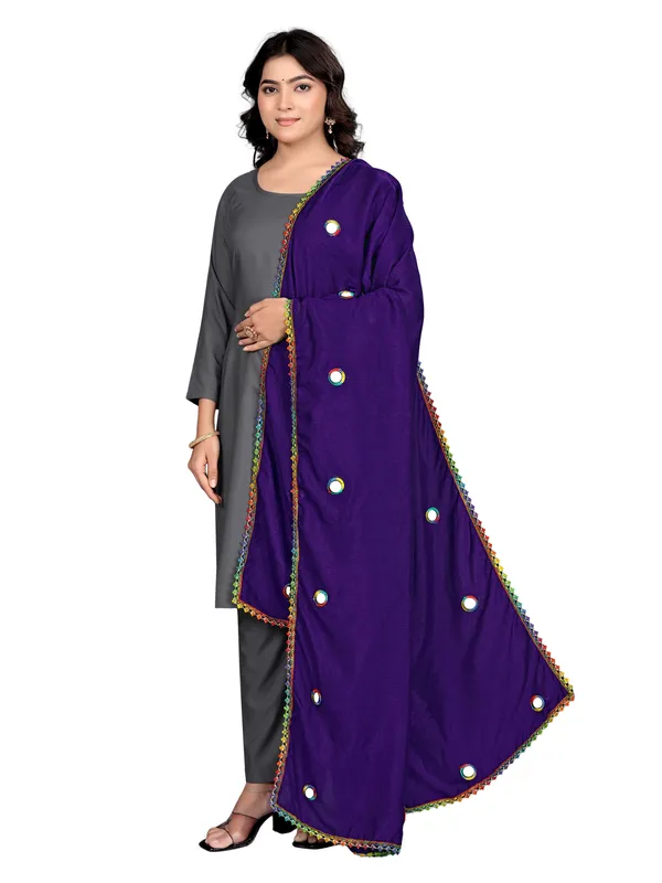 Mirror_Work_Art_Silk_Dupatta_For_Women_With_Lace_Border_Violet